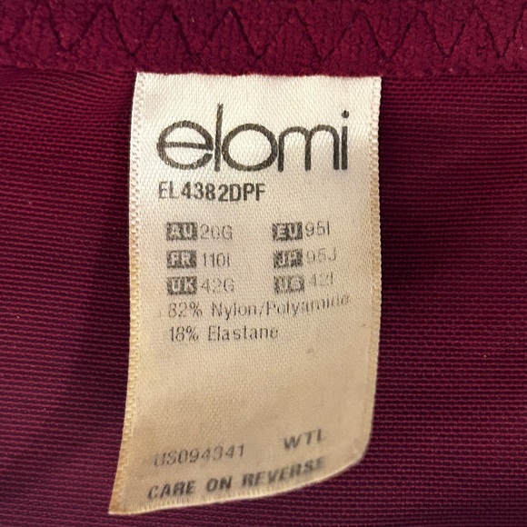 Elomi Charley Purple Stretch Lace & Mesh Plunge Bra Racerback Opt brand size 42G - Picture 8 of 14